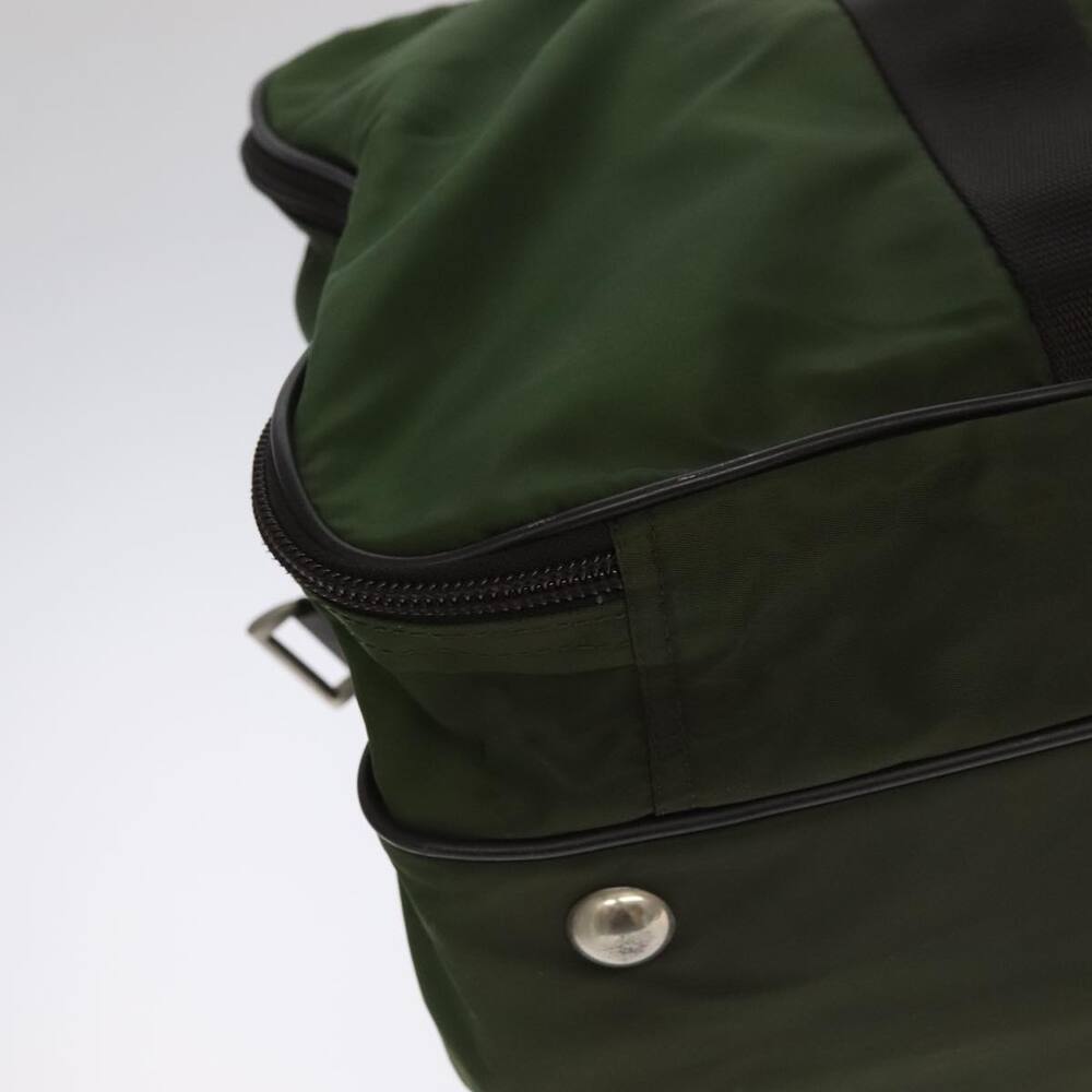 PRADA Boston Bag Nylon Khaki Silver - Picture 11 of 16